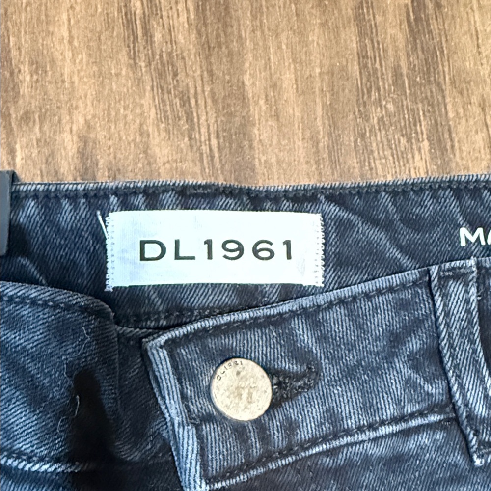 DL1961 Midnight Black Studded Straight Leg Jeans - Picture 2 of 7